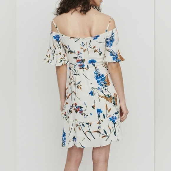 MAJE Rhina cold shoulder floral‎ MINI DRESS - Picture 5 of 12